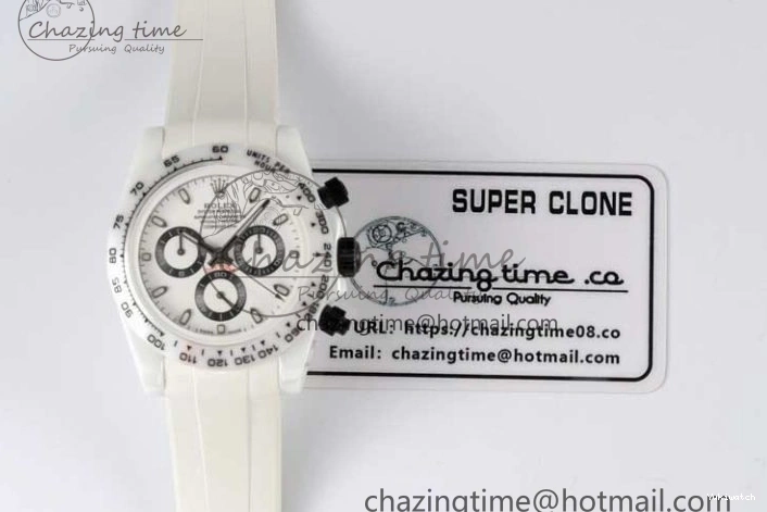 White Black Best on Dial Rubber 5GF Daytona White Ceramic A7750 Edition White Strap 1226